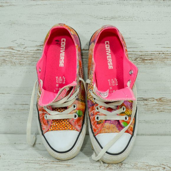 Converse All Star Pink Digital Floral  Sneakers 7 - Picture 6 of 7